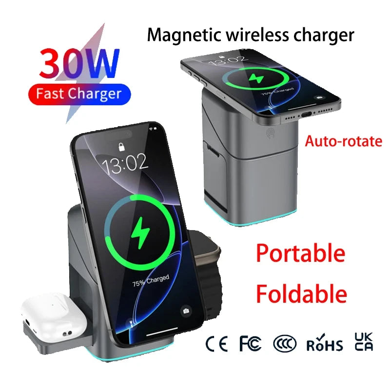 Magnetic 3-in-1 Charging Cube