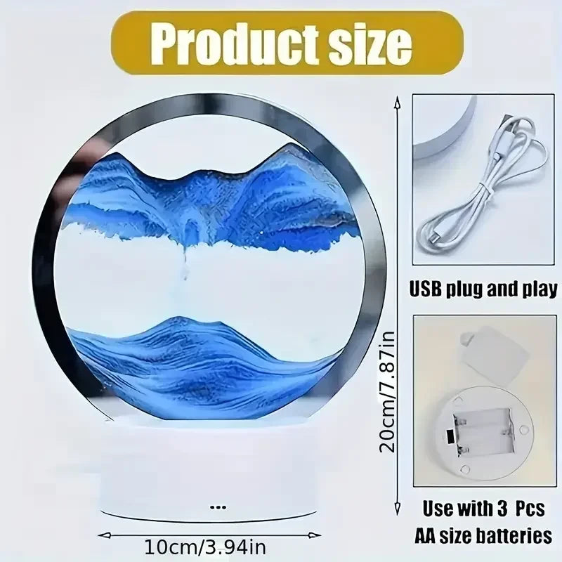 Dimmable Moving Sand Table Lamp