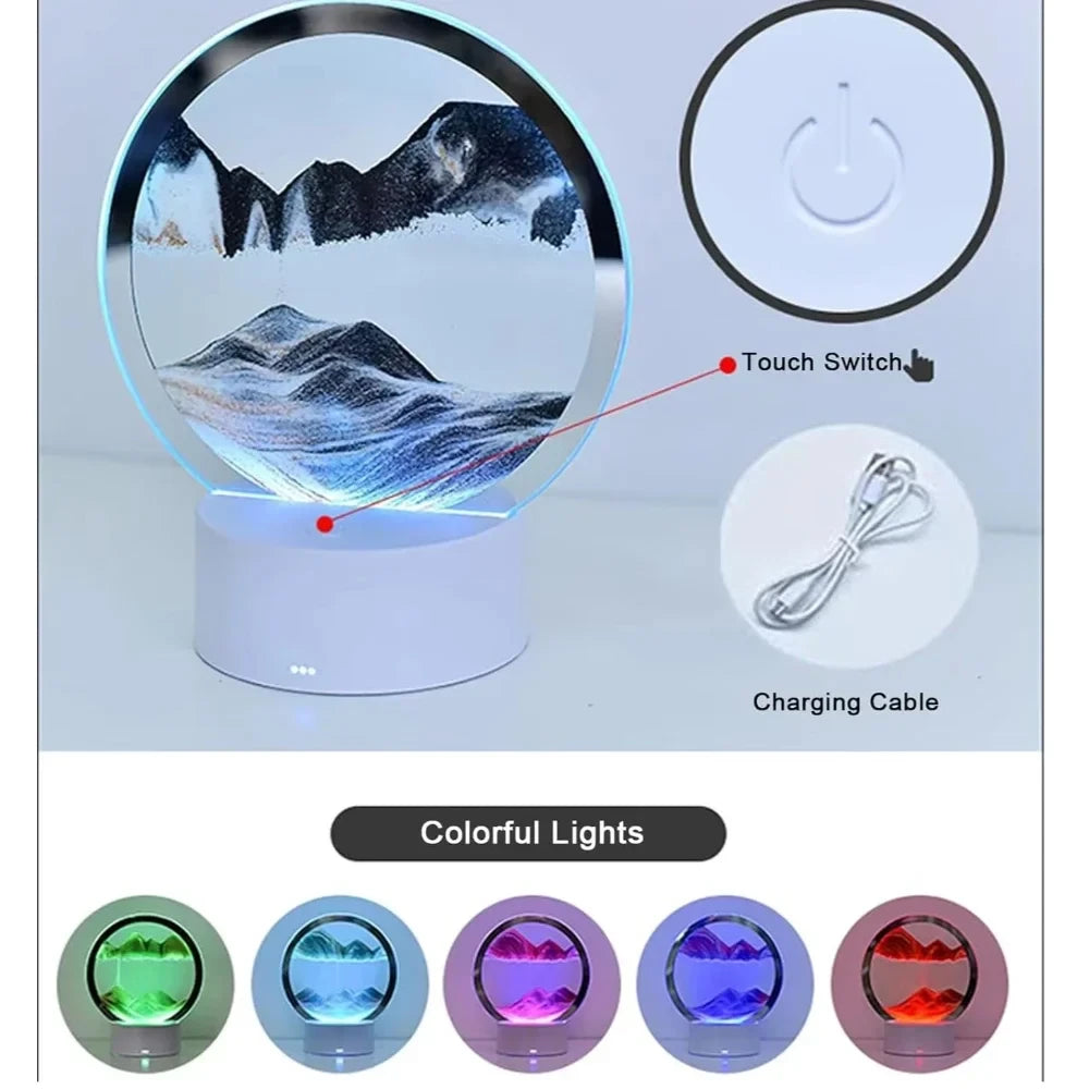 Dimmable Moving Sand Table Lamp
