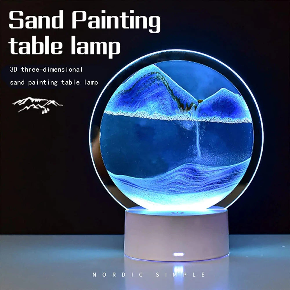Dimmable Moving Sand Table Lamp