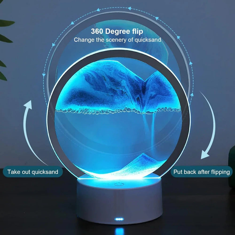 Dimmable Moving Sand Table Lamp