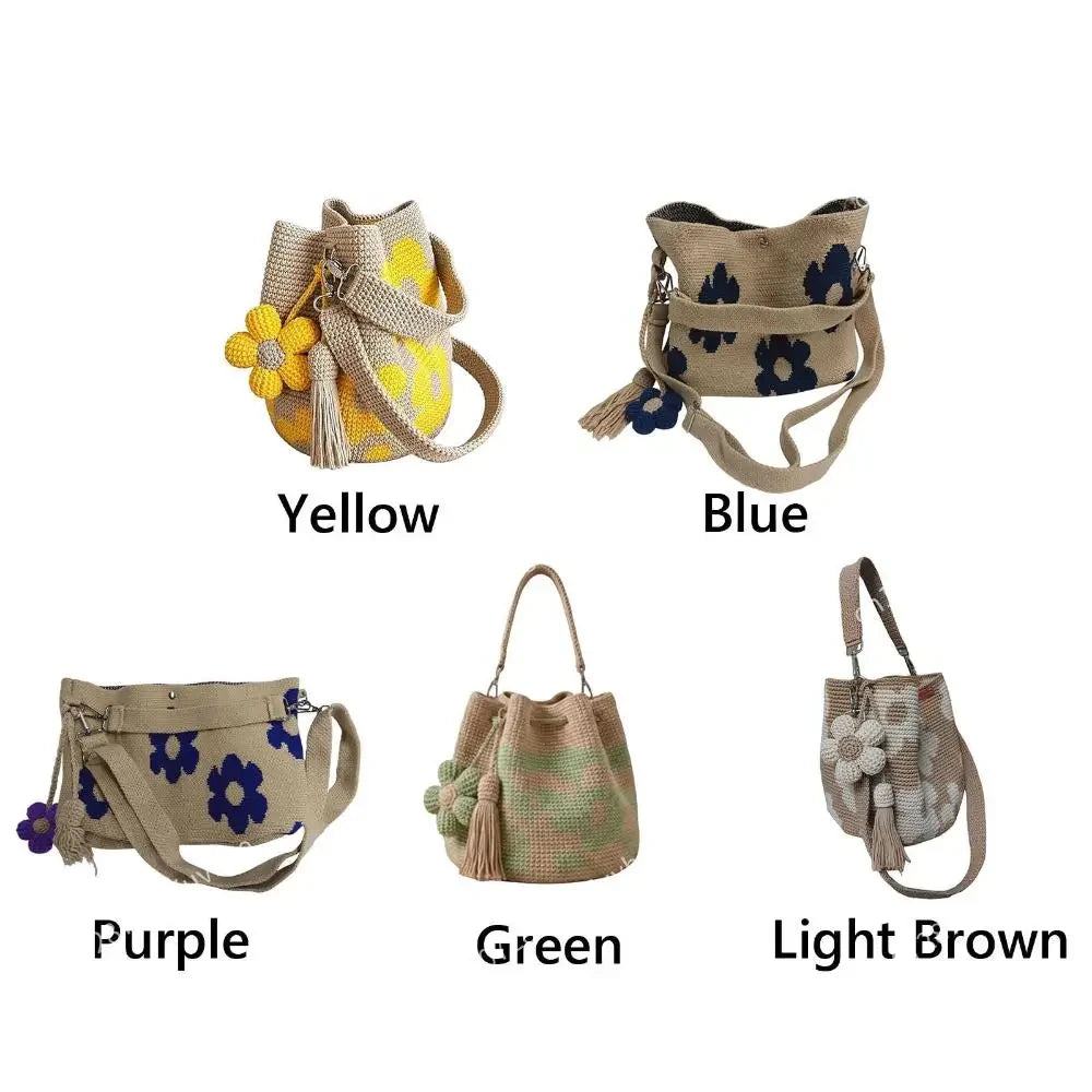Bohemian Crochet Floral Tote