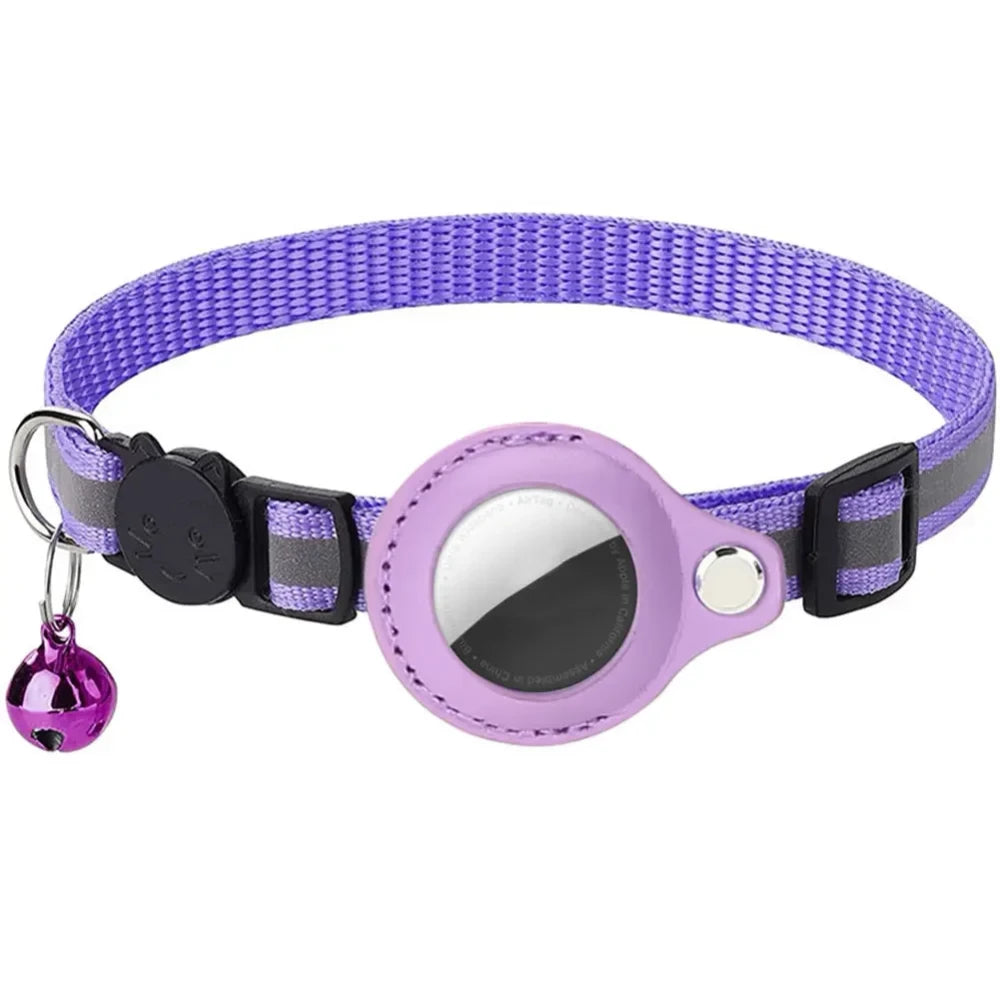 Reflective Cat Collar with AirTag Holder