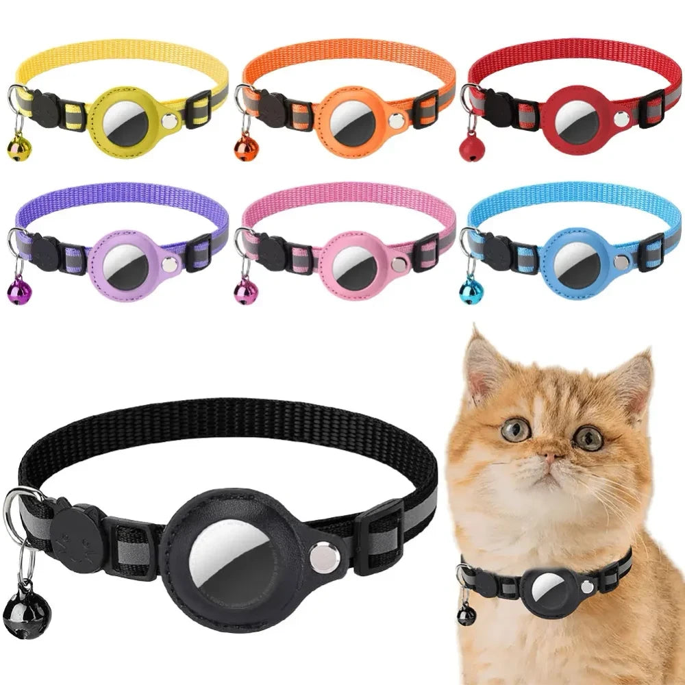 Reflective Cat Collar with AirTag Holder