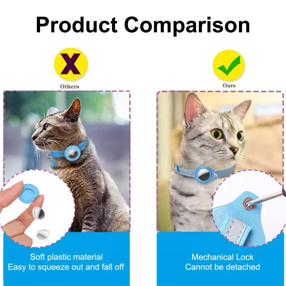 Reflective Cat Collar with AirTag Holder